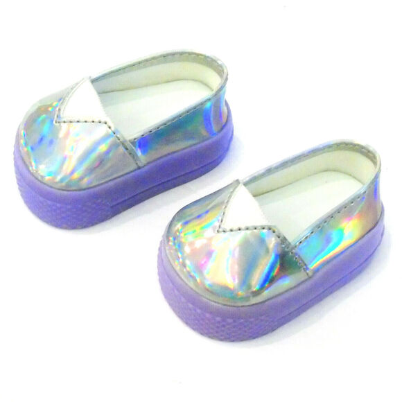American Girl Doll Holographic Iridescent SHOES Rainbow Colors Purple Platform - Picture 3 of 7